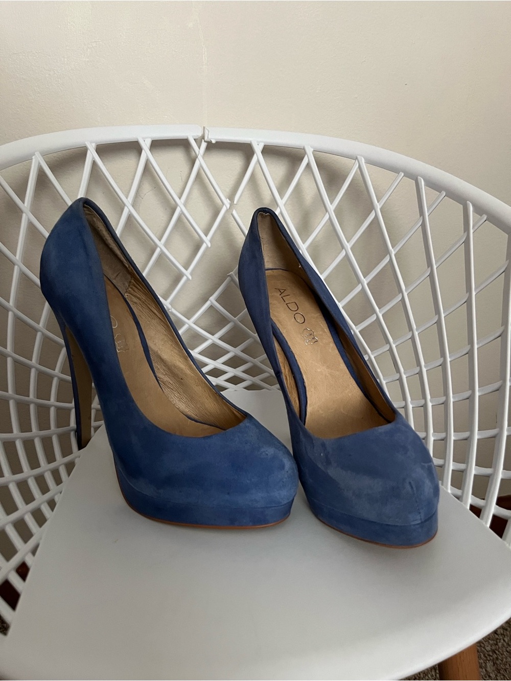 ALDO Blue Suede Platform Pumps